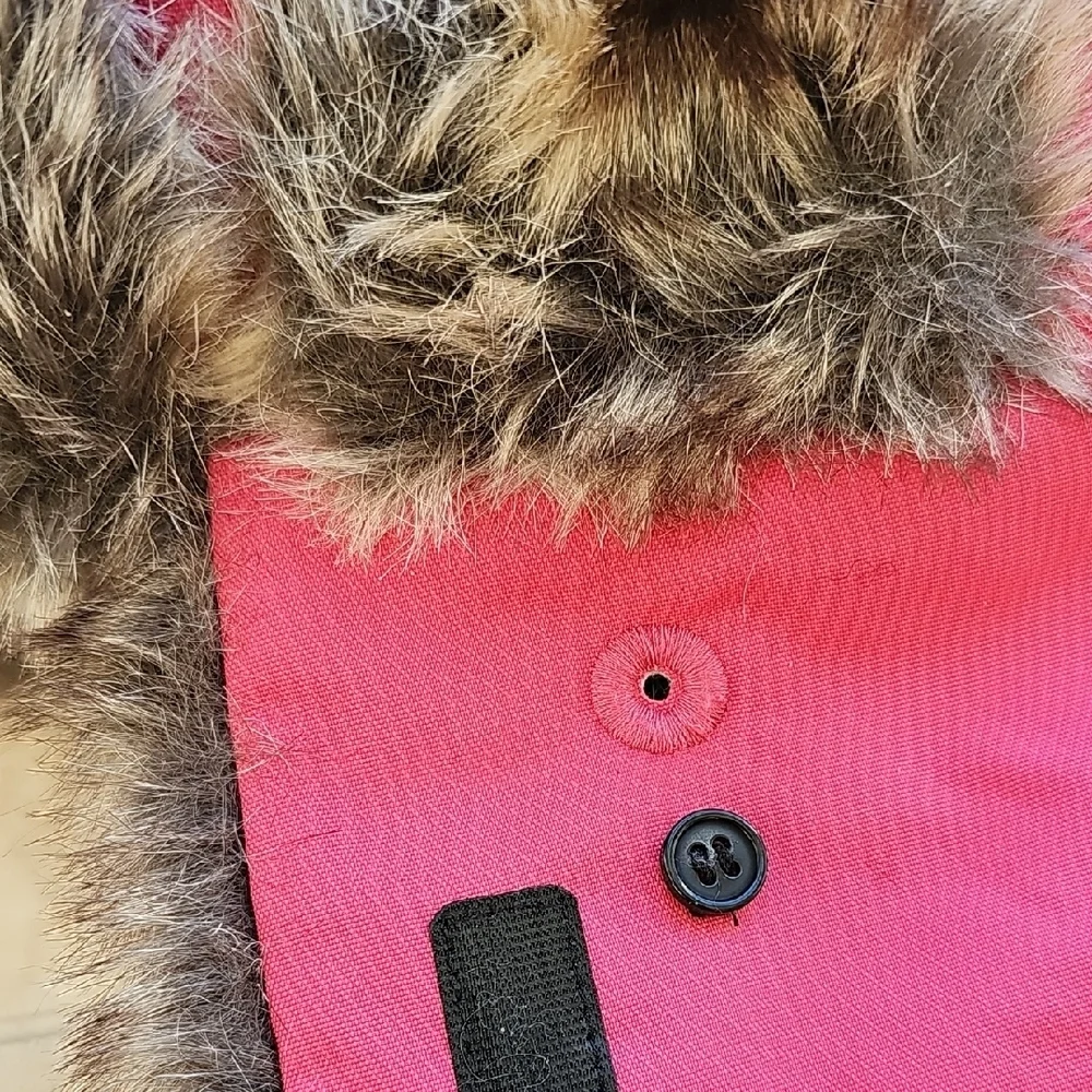 Polarn O. Pyret Kids Winter Trapper Hat Size 54 (6–9 Years) Pink Faux Fur